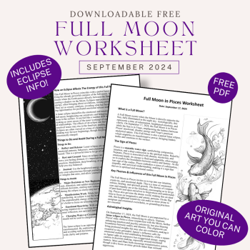 Full Moon in Pisces Free Worksheet - Sept 2024