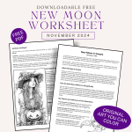 New Moon in Scorpio Samhain Free Worksheet Nov 2024