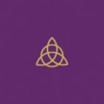 Triquetra Triple Goddess Embroidered Purple Velvet Cloth