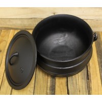 Potjie Cast Iron Flat Pot - 10 Quart Size 3