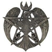 Crescent Raven Large Pentacle Plaque