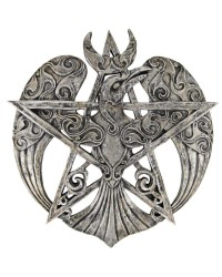 Crescent Raven Large Pentacle Plaque