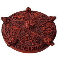 Knotwork Pentacle Large Wood Finish Plaque