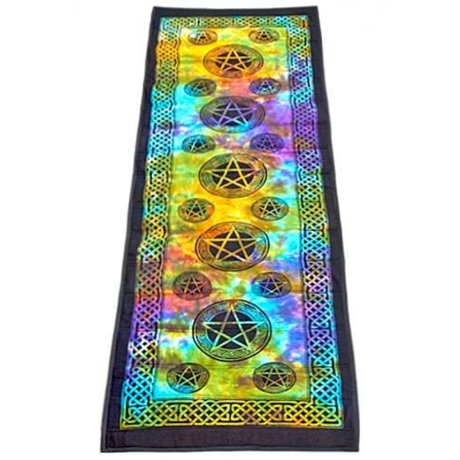 Pentacle Tie Dye Cotton Yoga Mat Wiccan Yoga