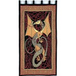 Celtic English Dragon Curtain - Red