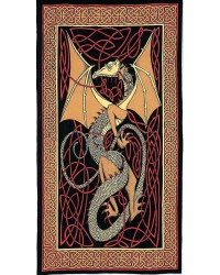 Celtic English Dragon Tapestry - Twin Size Red