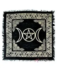 Triple Moon Altar Cloth - Gold and Black