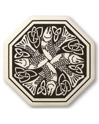 Fish Celtic Porcelain Octagonal Necklace