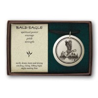 Bald Eagle Soaring Pathfinder Totem Porcelain Necklace