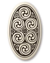 Celtic Spirals Porcelain Oval Necklace