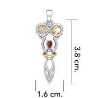 Celtic Goddess of Infinite Universe Pendant with Garnet