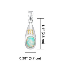 Scorpio Zodiac Sign Pendant with Opal