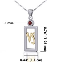 Capricorn Pendant with Garnet Necklace