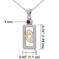 Cancer Pendant with Ruby Necklace