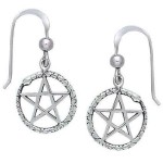 Ouroborus Snake of Rebirth Pentacle Earrings