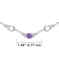 Magick Moon Silver Necklace with Amethyst Gem