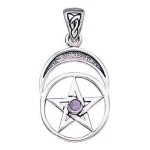 Gemstone Sterling Silver Pentagram Pendant