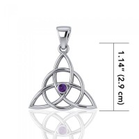 Triquetra Silver Amethyst Gemstone Pendant