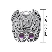 The Mother Goddess Silver Pendant with Amethyst