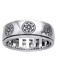 Elven Star Sterling Silver Fidget Spinner Ring