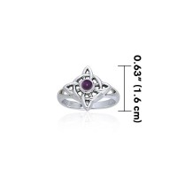 Wheel Of Being Silver and Amethyst Ring