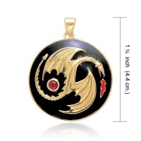 Oberon Zell Yin Yang Dragon Gold Vermeil Pendant