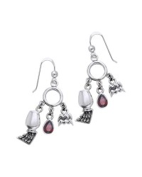 Aquarius Astrology Earrings with Gems