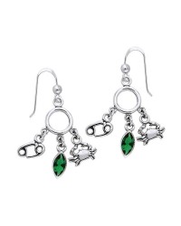 Cancer Astrology Earrings with Gems