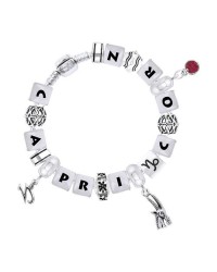 Capricorn Astrology Bead Bracelet with Gem