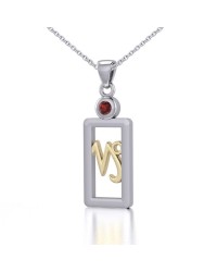 Capricorn Pendant with Garnet Necklace