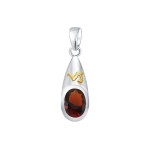 Capricorn Zodiac Sign Pendant with Garnet