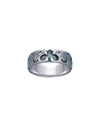 Celtic Dragon Sterling Silver Band Ring