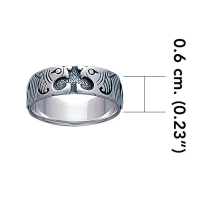 Celtic Dragon Sterling Silver Band Ring