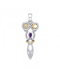 Celtic Goddess of Infinite Universe Pendant with Amethyst