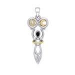 Celtic Goddess of Infinite Universe Pendant with Black Spinel