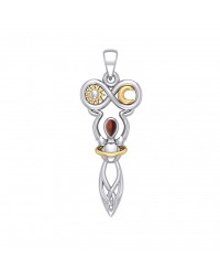 Celtic Goddess of Infinite Universe Pendant with Garnet