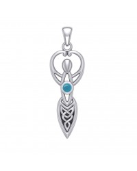 Celtic Goddess Pendant with Turquoise Birthstone