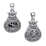 Celtic Infinity Double-Sided Money Bag Pendant