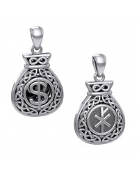 Celtic Infinity Double-Sided Money Bag Pendant