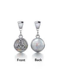 Celtic Interlaced Triquetra Opal Flip Pendant