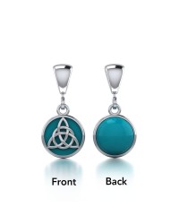 Celtic Interlaced Triquetra Turquoise Flip Pendant