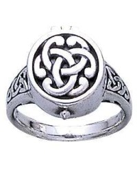 Celtic Knot Silver Poison Ring