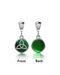 Celtic Triquetra Emerald Flip Pendant