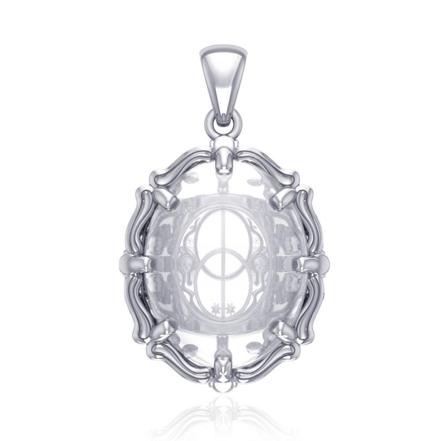 Chalice Well Natural Clear Quartz Pendant, Sterling Silver ...