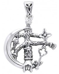 Cimaruta Crescent Moon Sterling Silver Witches Charm