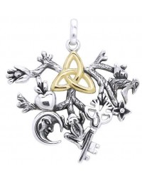 Cimaruta Triiquetra Stregheria Sterling Silver Witches Charm