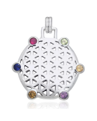 Flower of Life Pendant with Gemstones