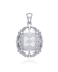 Flower of Life Natural Clear Quartz Pendant