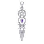 Goddess Pendant with Amethyst Gemstone