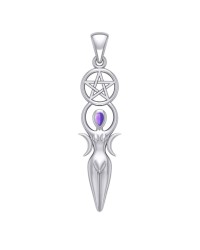 Goddess Pendant with Amethyst Gemstone